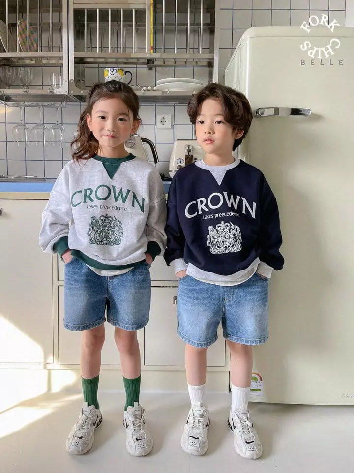 Fork Chips - Korean Children Fashion - #kidsshorts - Crown Sweatshirt - 10