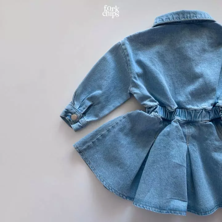 Fork Chips - Korean Children Fashion - #kidsstore - Mad Denim One-piece - 5