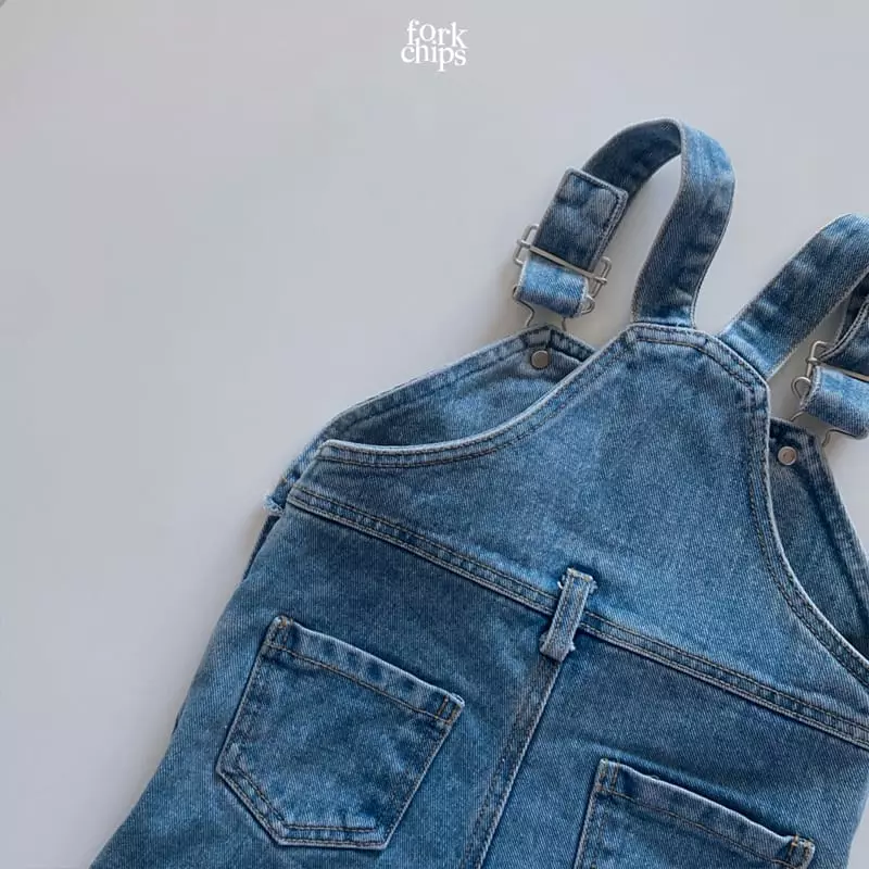 Fork Chips - Korean Children Fashion - #kidsshorts - River Denim Dungarees - 4