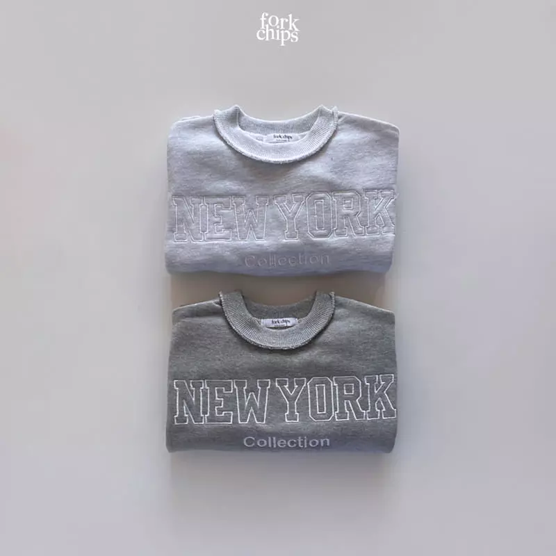 Fork Chips - Korean Children Fashion - #kidsstore - New York Embroidery Sweatshirt