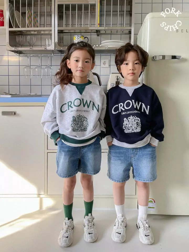 Fork Chips - Korean Children Fashion - #kidzfashiontrend - Crown Sweatshirt - 12
