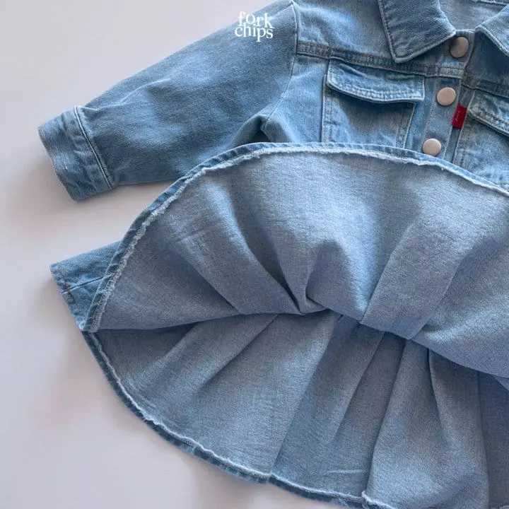 Fork Chips - Korean Children Fashion - #kidzfashiontrend - Mad Denim One-piece - 6