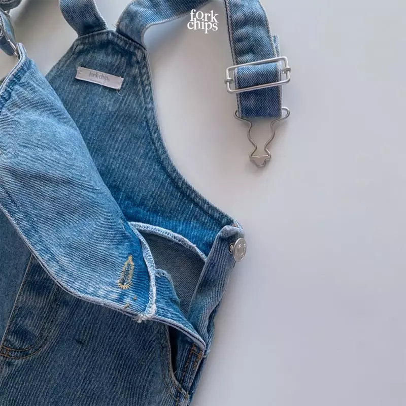 Fork Chips - Korean Children Fashion - #kidzfashiontrend - River Denim Dungarees - 5