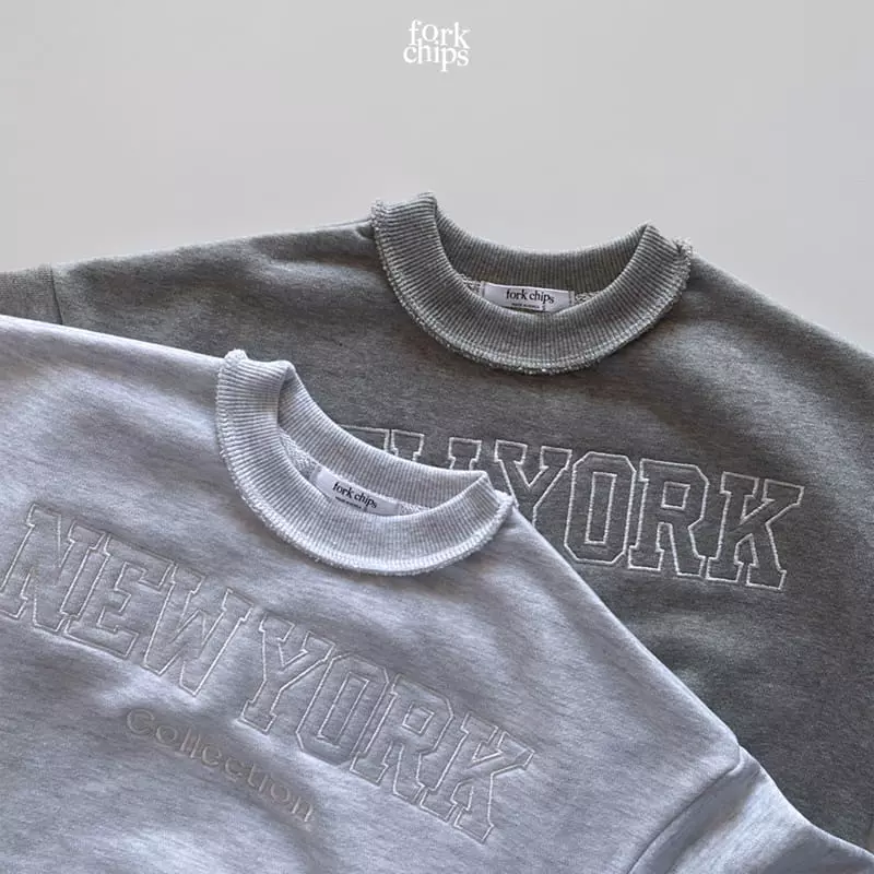 Fork Chips - Korean Children Fashion - #kidzfashiontrend - New York Embroidery Sweatshirt - 2