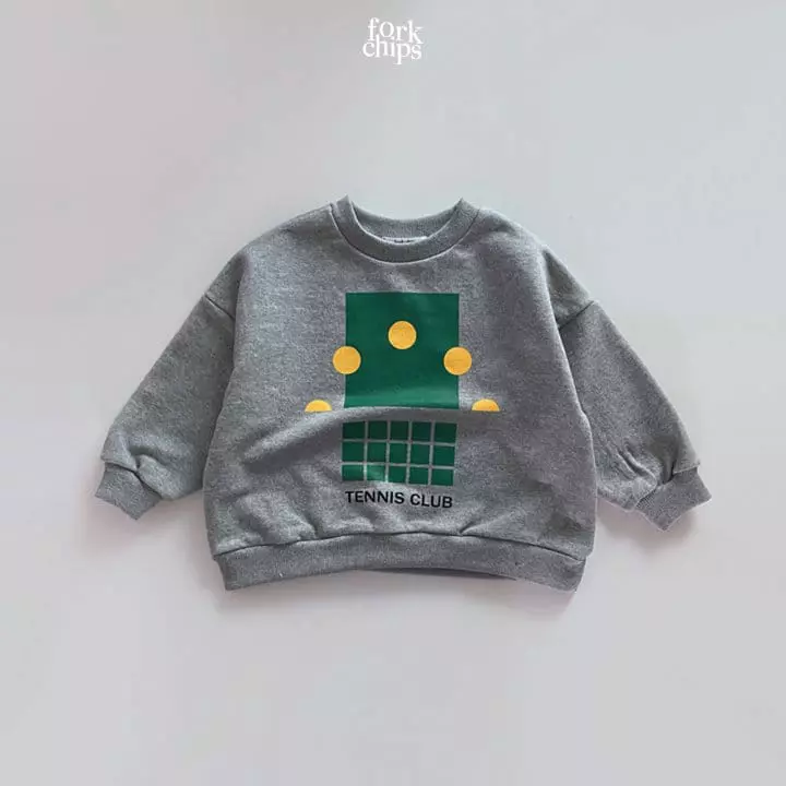 Fork Chips - Korean Children Fashion - #magicofchildhood - Tennis Club Sweatshirt - 3
