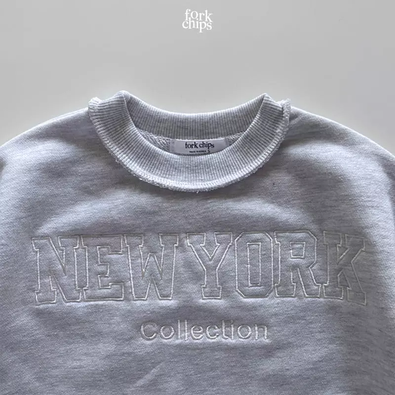Fork Chips - Korean Children Fashion - #magicofchildhood - New York Embroidery Sweatshirt - 5