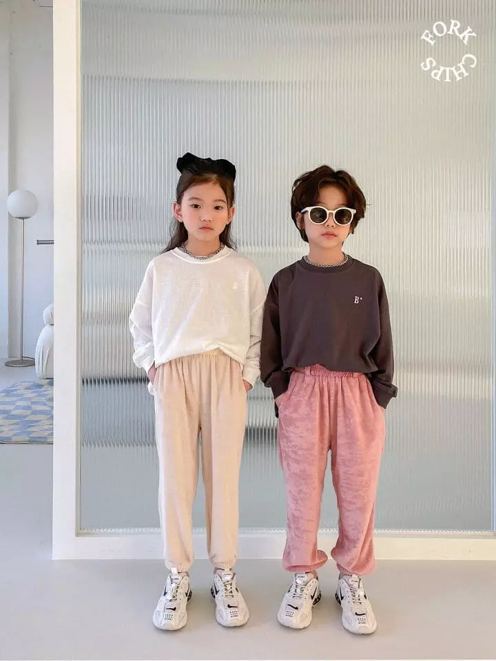 Fork Chips - Korean Children Fashion - #prettylittlegirls - Terry Jogger Pants - 11