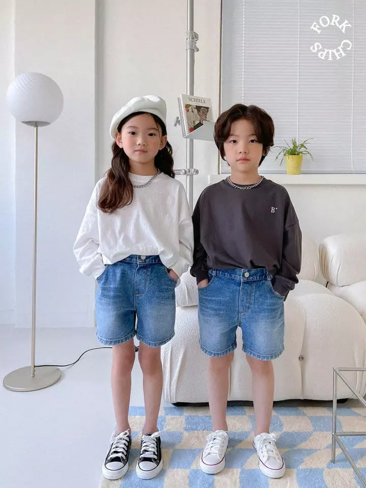 Fork Chips - Korean Children Fashion - #prettylittlegirls - Brush Shorts - 8