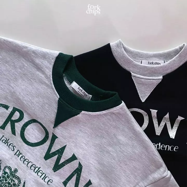 Fork Chips - Korean Children Fashion - #prettylittlegirls - Crown Sweatshirt
