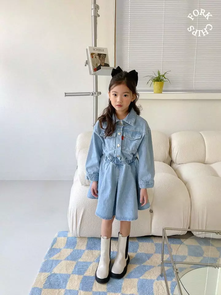 Fork Chips - Korean Children Fashion - #prettylittlegirls - Mad Denim One-piece - 11