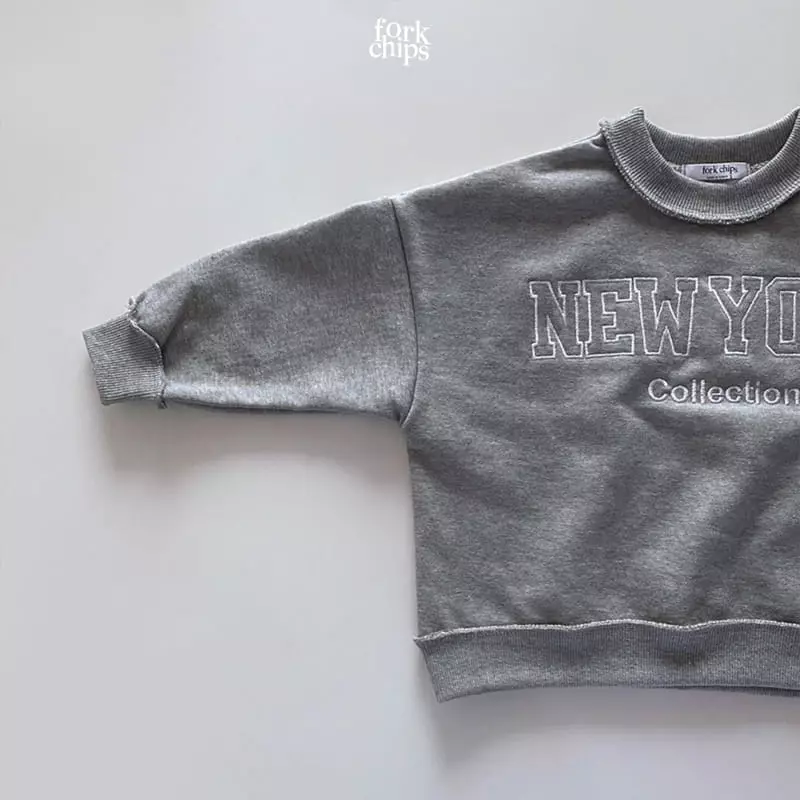 Fork Chips - Korean Children Fashion - #prettylittlegirls - New York Embroidery Sweatshirt - 7