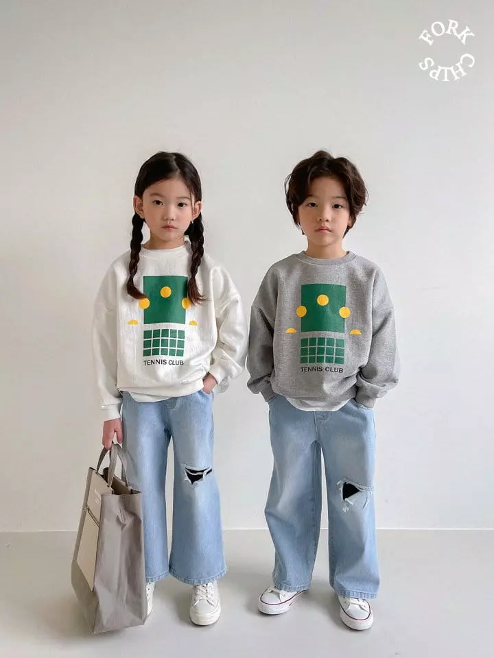 Fork Chips - Korean Children Fashion - #stylishchildhood - Tennis Club Sweatshirt - 8