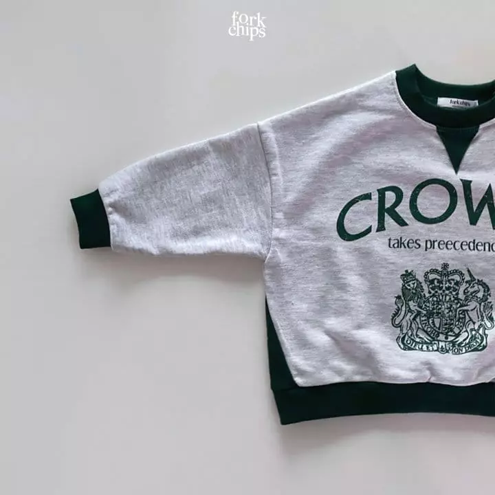Fork Chips - Korean Children Fashion - #toddlerclothing - Crown Sweatshirt - 4