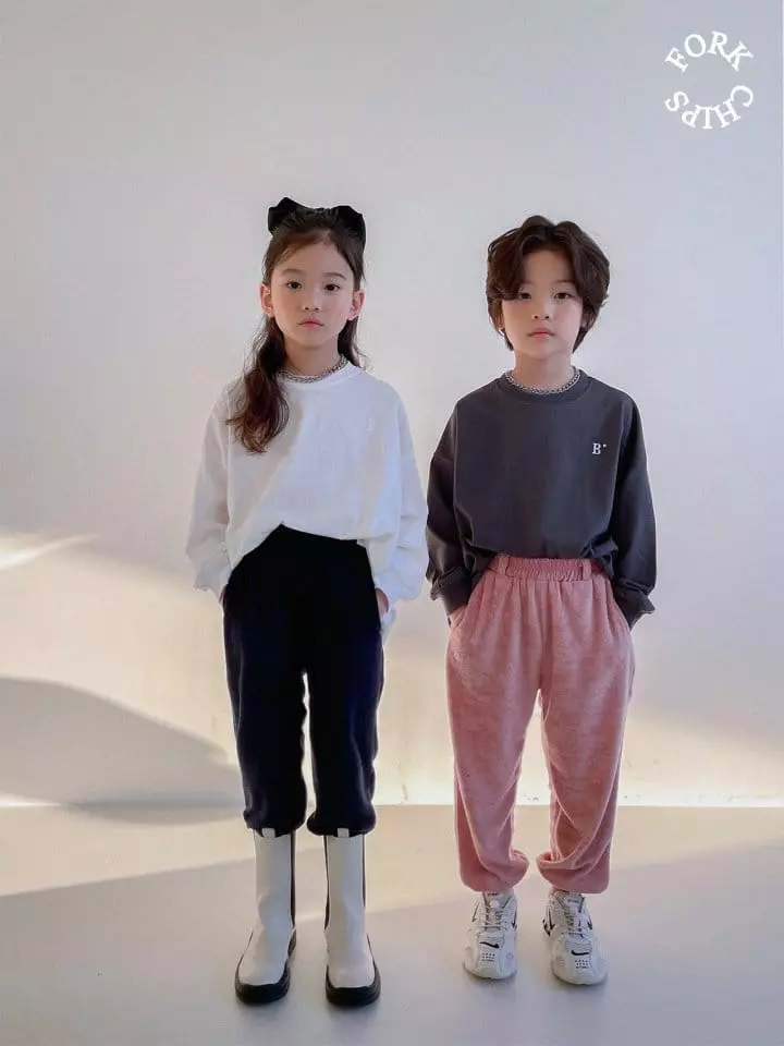 Fork Chips - Korean Children Fashion - #todddlerfashion - Terry Jogger Pants - 12