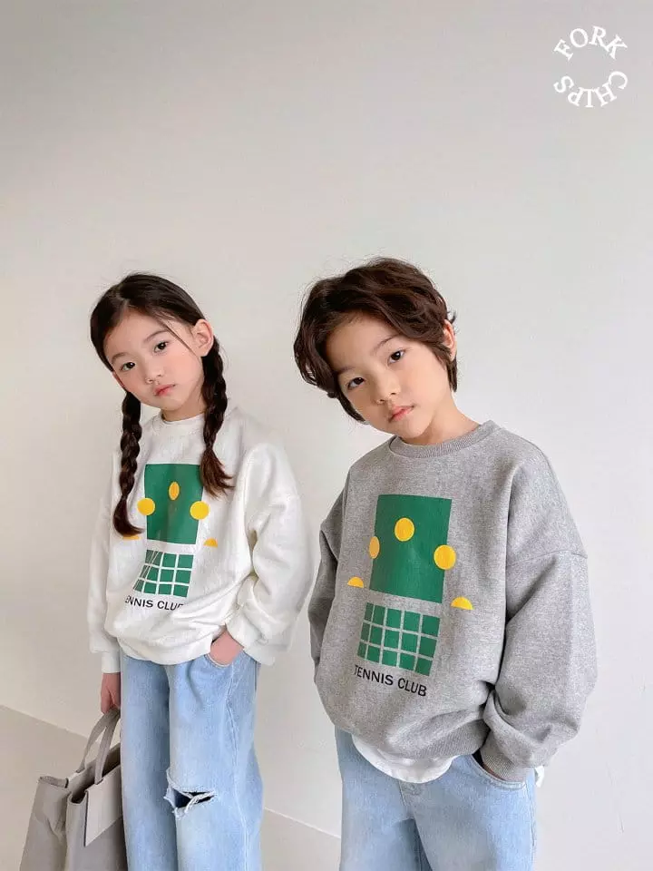 Fork Chips - Korean Children Fashion - #todddlerfashion - Tennis Club Sweatshirt - 6