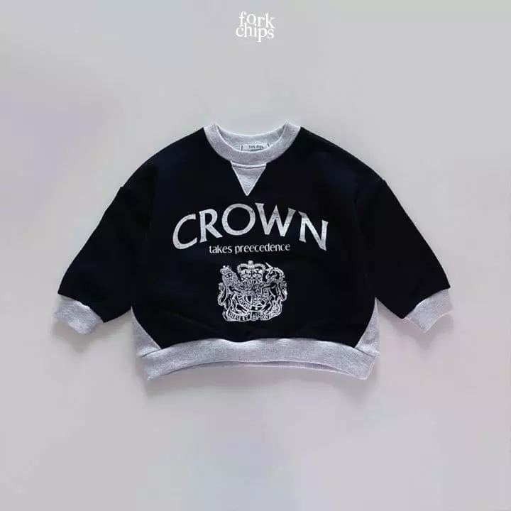 Fork Chips - Korean Children Fashion - #todddlerfashion - Crown Sweatshirt - 2