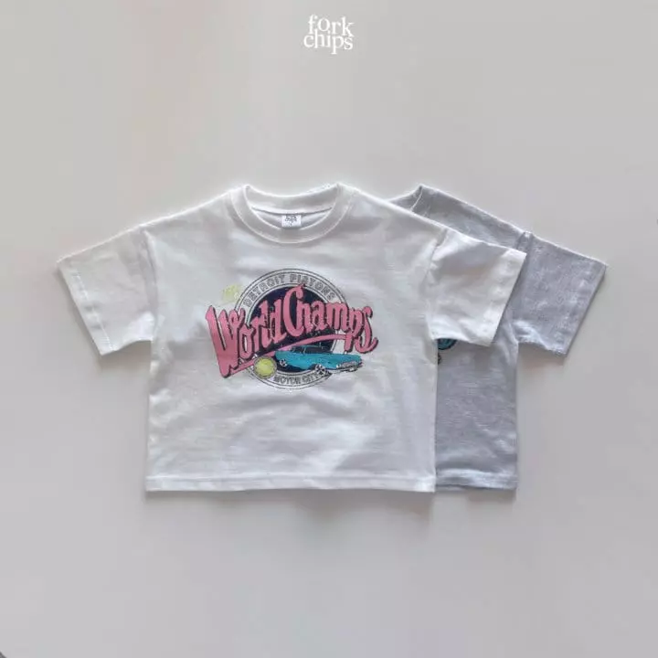 Fork Chips - Korean Children Fashion - #todddlerfashion - World Short Sleeves Tee