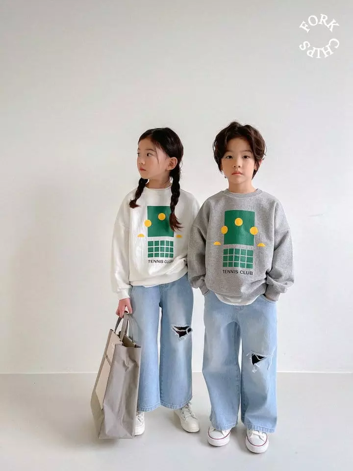 Fork Chips - Korean Children Fashion - #toddlerclothing - Tennis Club Sweatshirt - 7