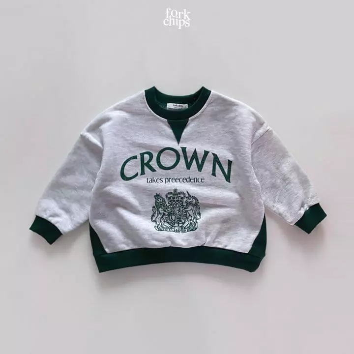 Fork Chips - Korean Children Fashion - #toddlerclothing - Crown Sweatshirt - 3