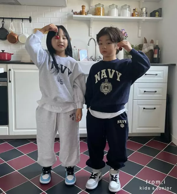 From I - Korean Children Fashion - #designkidswear - Navy Sweatshirt - 7