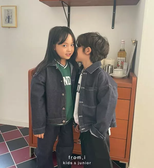 From I - Korean Children Fashion - #kidsstore - Minimal Denim Jacket