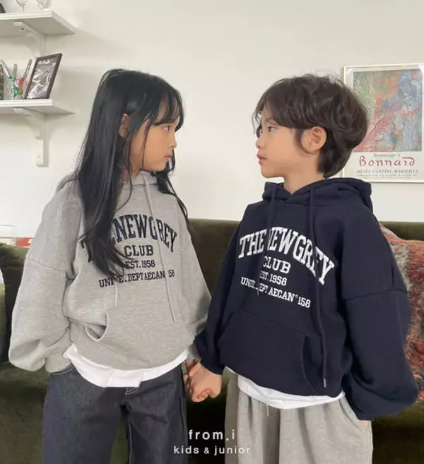 From I - Korean Children Fashion - #kidsstore - New Gray Hoody - 2