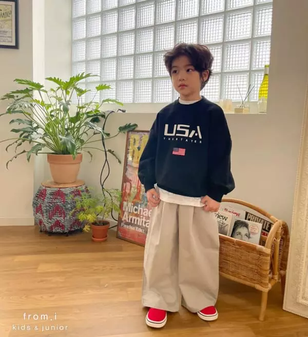 From I - Korean Children Fashion - #minifashionista - USA Sweatshirt - 2