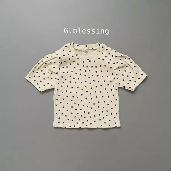 G Blessing - Korean Children Fashion - #designkidswear - Sleeves Shirring Tee - 4
