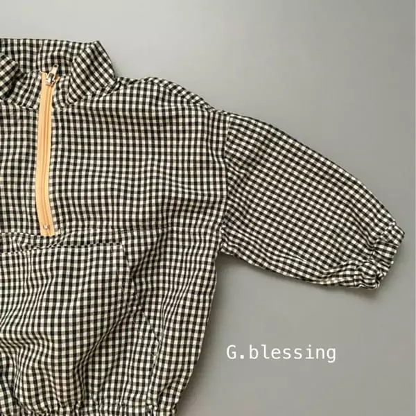 G Blessing - Korean Children Fashion - #minifashionista - Check Check Anorak - 3