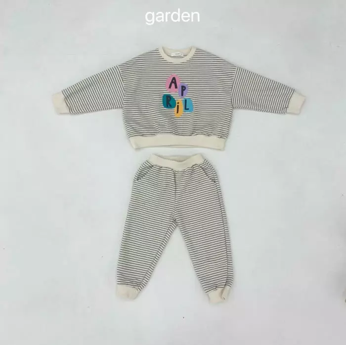 Garden - Korean Children Fashion - #childofig - Stripes Paint Top Bottom Set - 8