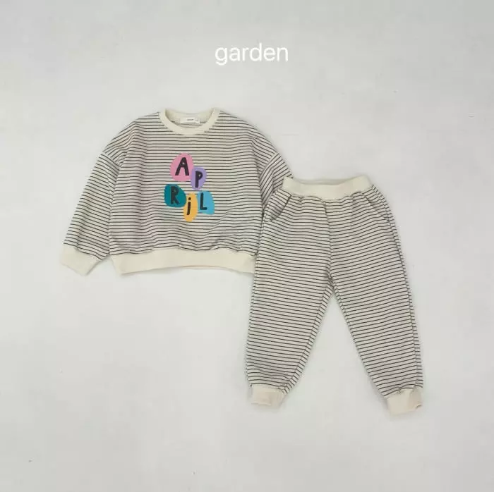Garden - Korean Children Fashion - #childofig - Stripes Paint Top Bottom Set - 9
