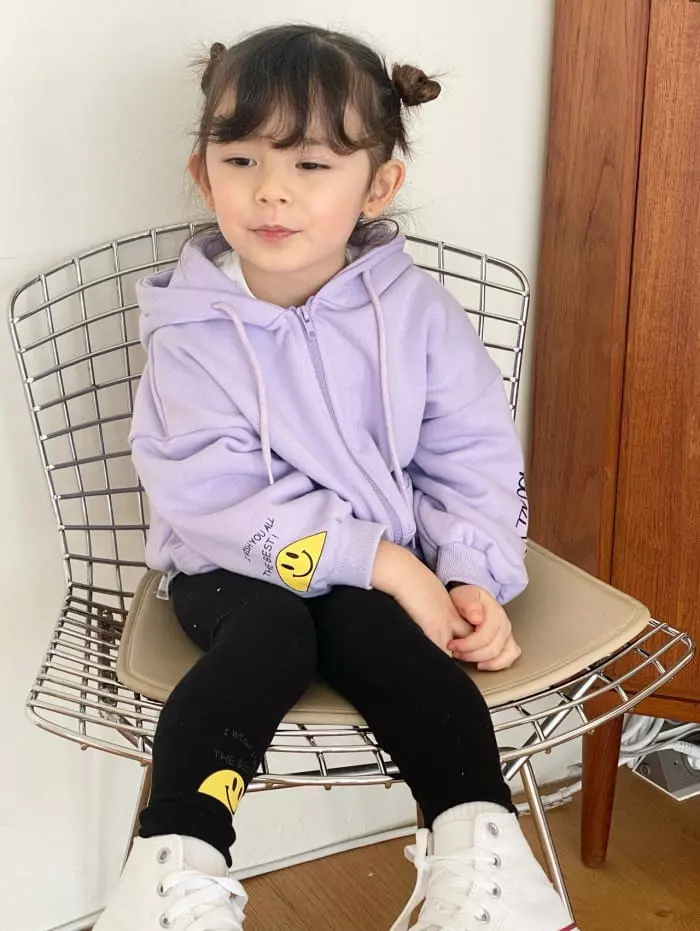 Garden - Korean Children Fashion - #childofig - Smile Lettering Hoody Zip-up - 7