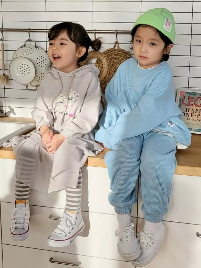 Garden - Korean Children Fashion - #childofig - Waffle Top Bottom Set - 6