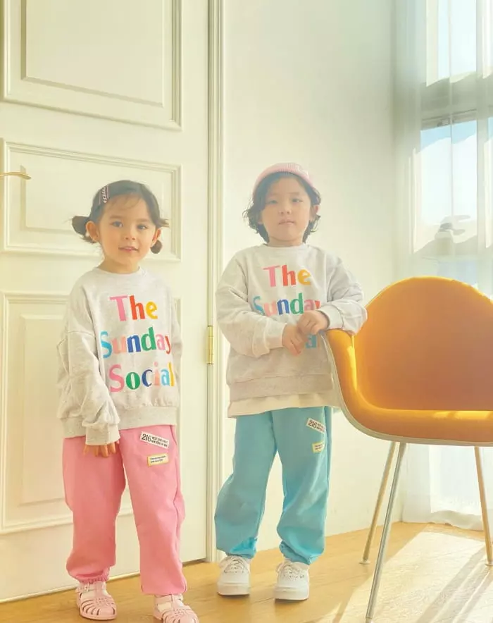 Garden - Korean Children Fashion - #childrensboutique - Sunday Sweatshirt Bottom Set