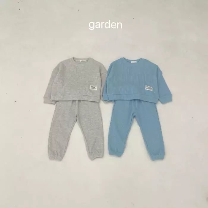 Garden - Korean Children Fashion - #childrensboutique - Waffle Top Bottom Set - 7
