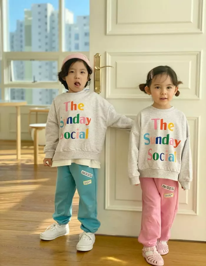 Garden - Korean Children Fashion - #designkidswear - Sunday Sweatshirt Bottom Set - 2