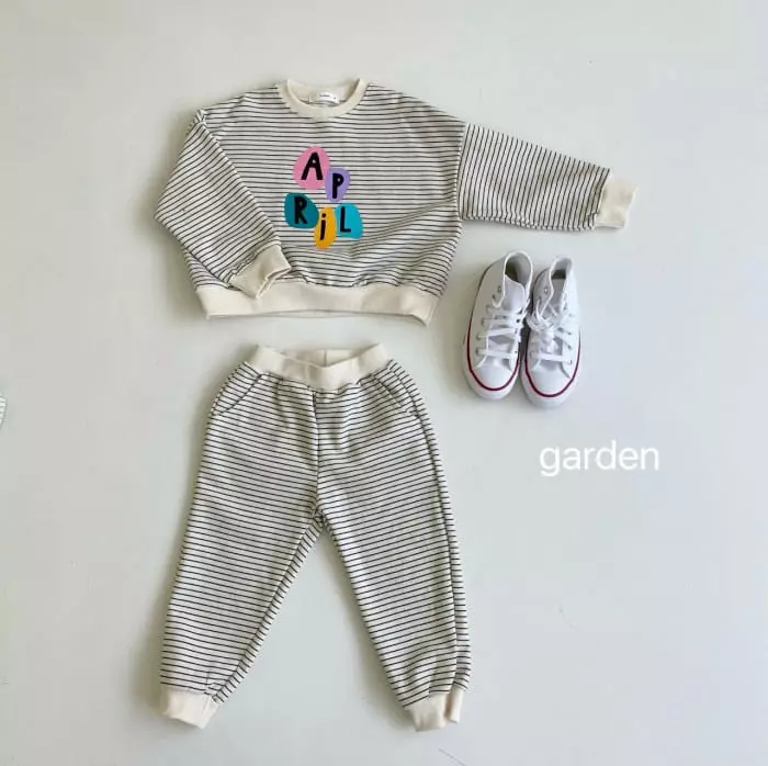 Garden - Korean Children Fashion - #discoveringself - Stripes Paint Top Bottom Set - 12