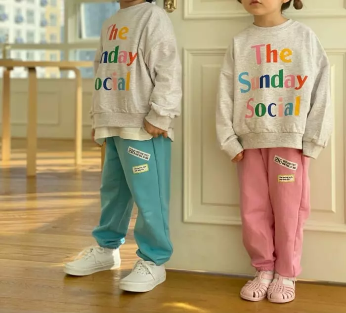 Garden - Korean Children Fashion - #discoveringself - Sunday Sweatshirt Bottom Set - 4