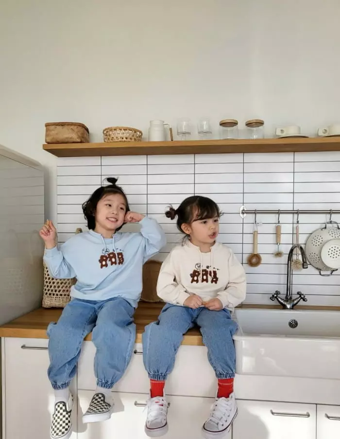 Garden - Korean Children Fashion - #fashionkids - Bear Embroidery Sweatshirt - 3