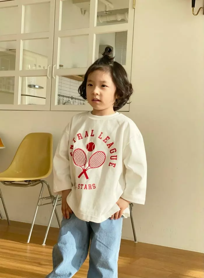 Garden - Korean Children Fashion - #kidsshorts - Tennis Embroidery Tee - 6