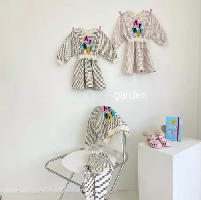 Garden - Korean Children Fashion - #kidzfashiontrend - Stripes Band One-piece - 3