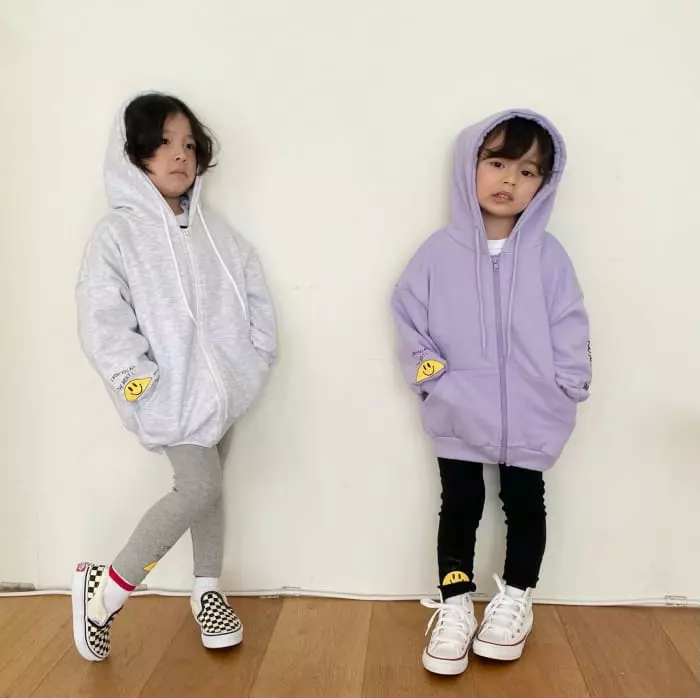 Garden - Korean Children Fashion - #kidzfashiontrend - Smile Lettering Hoody Zip-up