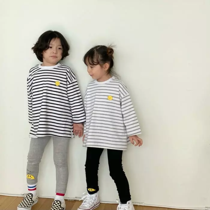Garden - Korean Children Fashion - #kidsstore - Stripes Smile Tee - 4