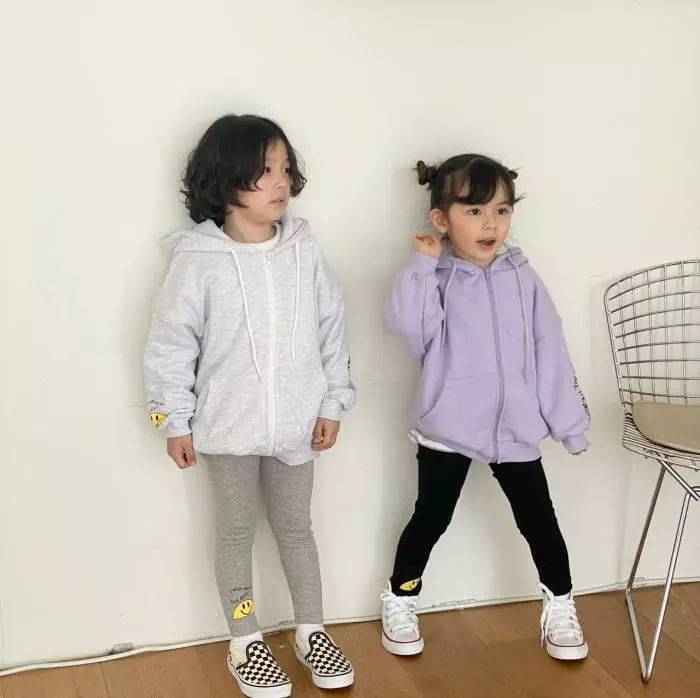 Garden - Korean Children Fashion - #littlefashionista - Smile Lettering Hoody Zip-up - 3