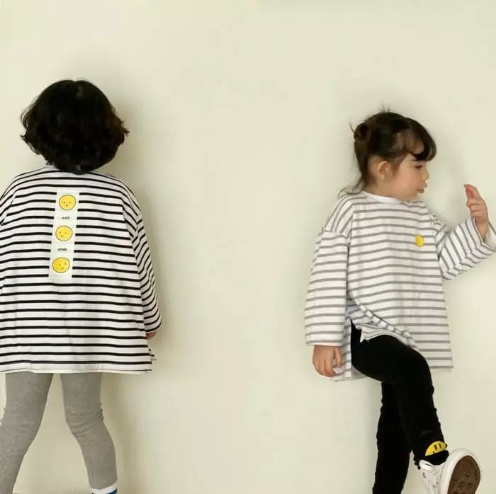 Garden - Korean Children Fashion - #littlefashionista - Stripes Smile Tee - 6