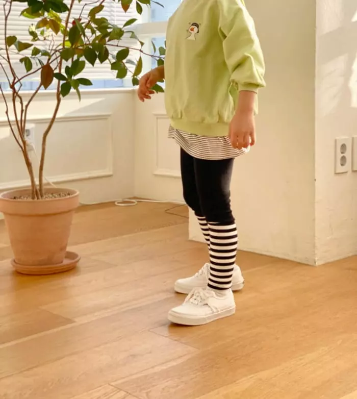 Garden - Korean Children Fashion - #littlefashionista - Stripes Leggings - 5