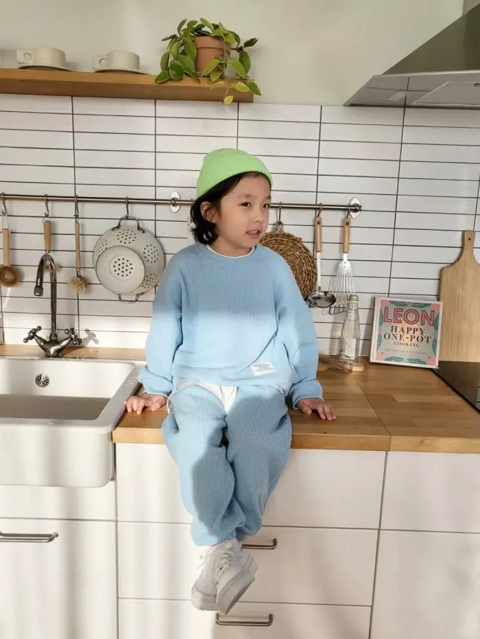 Garden - Korean Children Fashion - #magicofchildhood - Waffle Top Bottom Set - 2