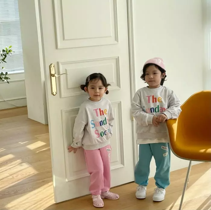 Garden - Korean Children Fashion - #minifashionista - Sunday Sweatshirt Bottom Set - 11