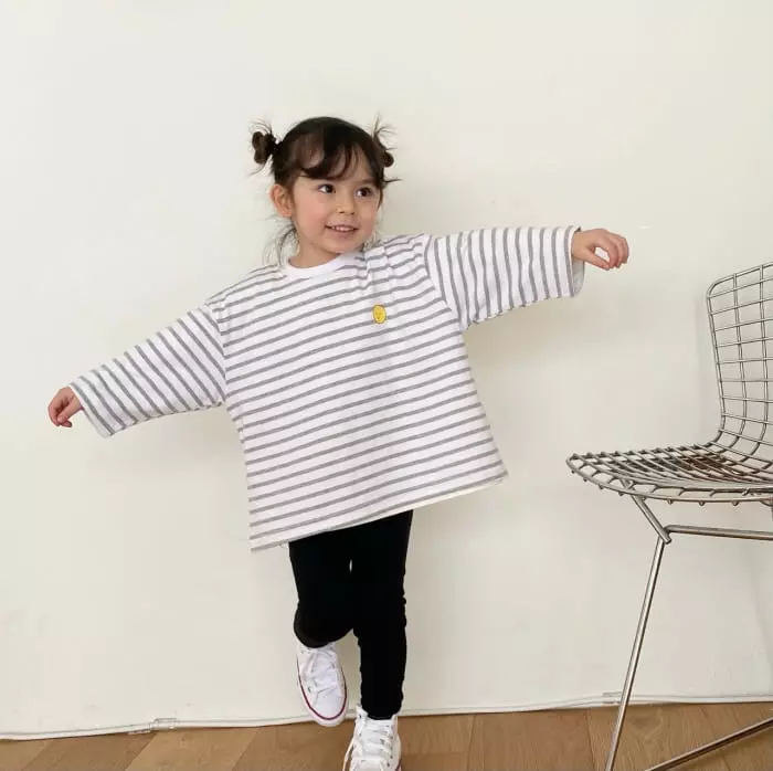 Garden - Korean Children Fashion - #minifashionista - Stripes Smile Tee - 8