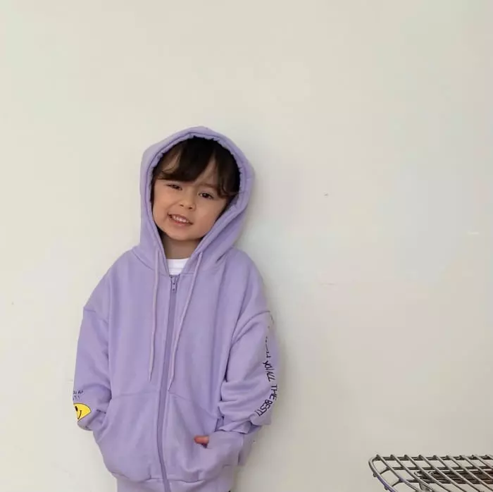 Garden - Korean Children Fashion - #prettylittlegirls - Smile Lettering Hoody Zip-up - 6